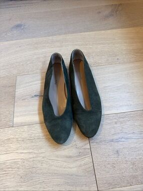 A.Soliana Olive Suede Ballet Flats 41